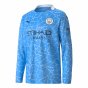 2020-2021 Manchester City Puma Home Long Sleeve Shirt (Kids) (KUN AGUERO 10)