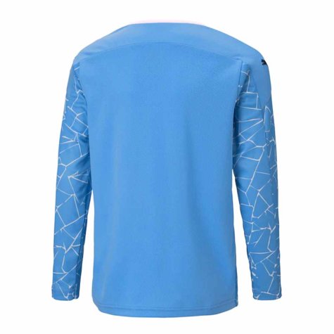 2020-2021 Manchester City Puma Home Long Sleeve Shirt (Kids) (Your Name)