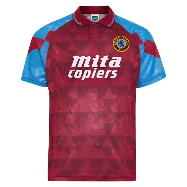 Score Draw Aston Villa 1990 Retro Football Shirt (Grealish 10)