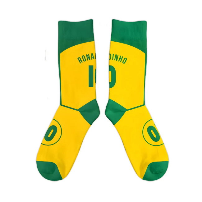Brazil 2004 Ronaldinho Retro Football Socks