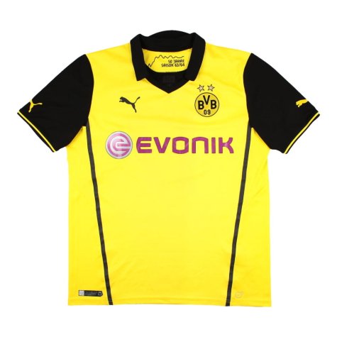Borussia Dortmund 2013-14 European Home Shirt (Aubameyang #17) ((Excellent) L)