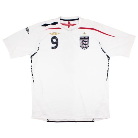 England 2007-09 Home Shirt (Rooney #9) (Excellent)