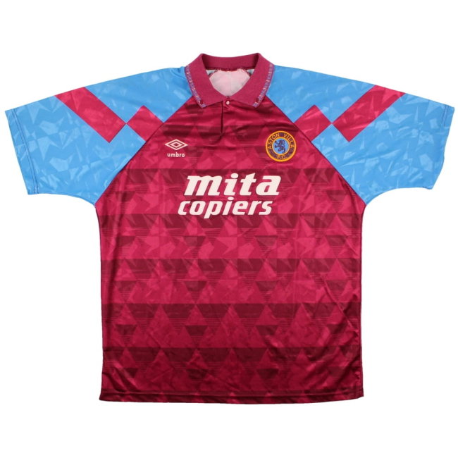 Aston Villa 1990-92 Home Shirt (XL) (Very Good) (Yorke 10)