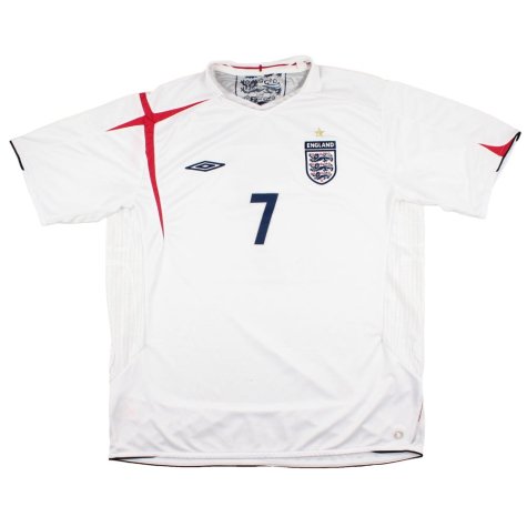 England 2005-07 Home Shirt (Beckham #7) (Very Good)