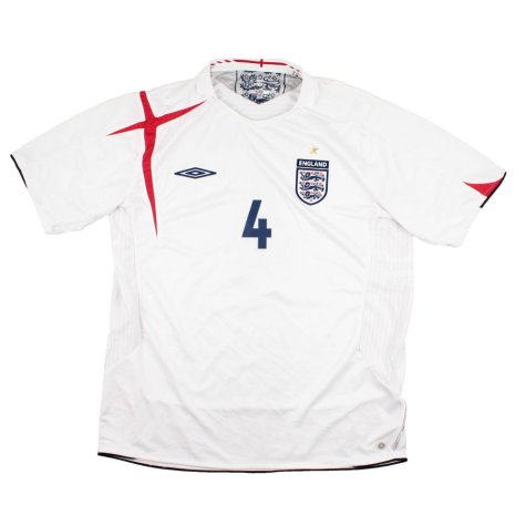 England 2005-07 Home Shirt (XL) Gerrard #4 (Very Good)