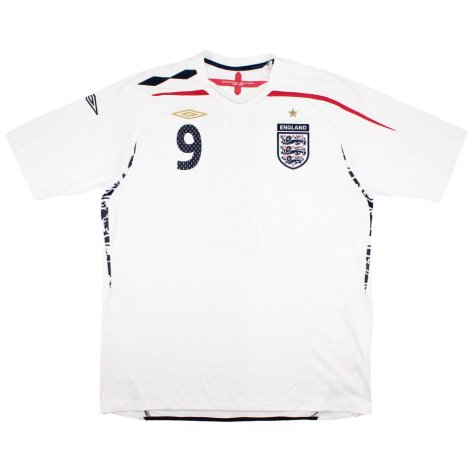 England 2007-09 Home Shirt (XL Boys) Rooney #9 (Excellent)