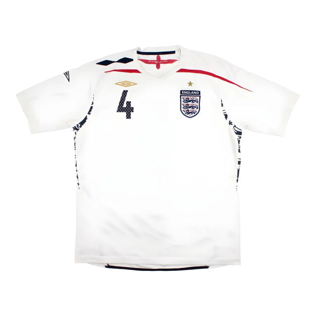 England 2007-09 Home Shirt (Gerrard #4) (M) (Excellent)