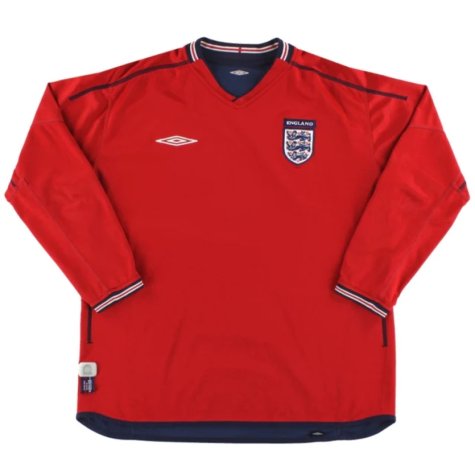 England 2002-04 Long Sleeve Away Shirt (L) (Very Good) (Heskey 11)
