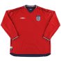 England 2002-04 Long Sleeve Away Shirt (L) (Very Good) (Heskey 11)
