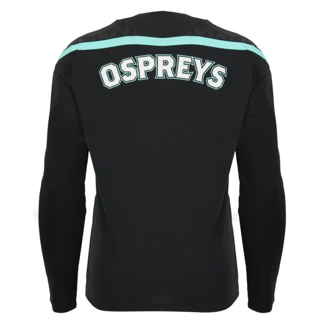 2026-2027 Ospreys Rugby Poly Long Sleeve Training Shirt (Black)