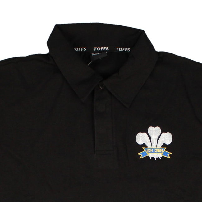 Wales 1881 Vintage Long Sleeve Rugby Shirt (Black Collar)