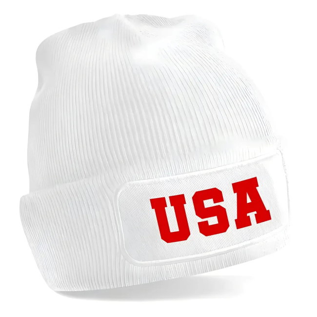 USA National Football Beanie (White)