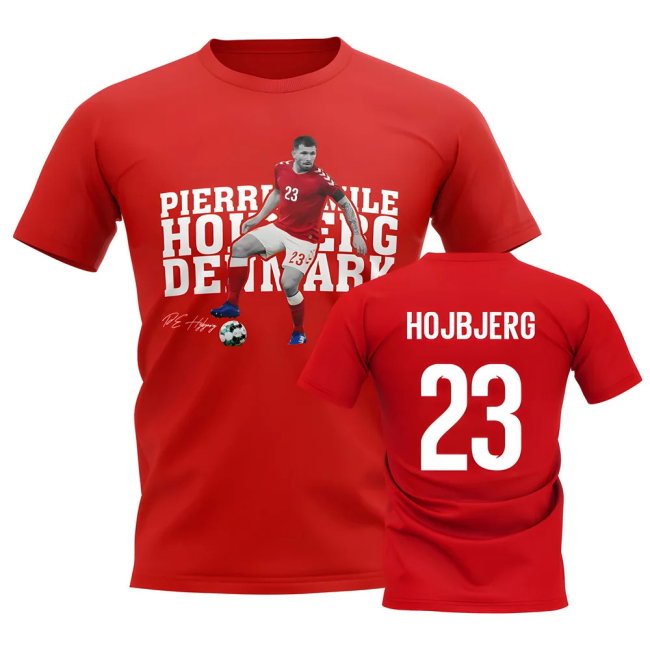 Pierre Emile Hojbjerg Denmark Player Tee (Red)