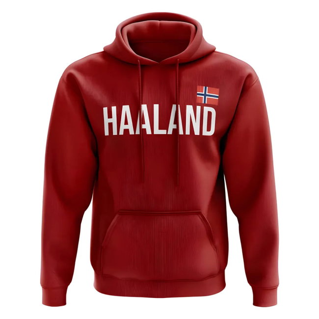 Erling Haaland Norway name hoody (red)