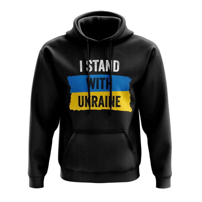 I Stand with Ukraine FLAG Hoody (Black)