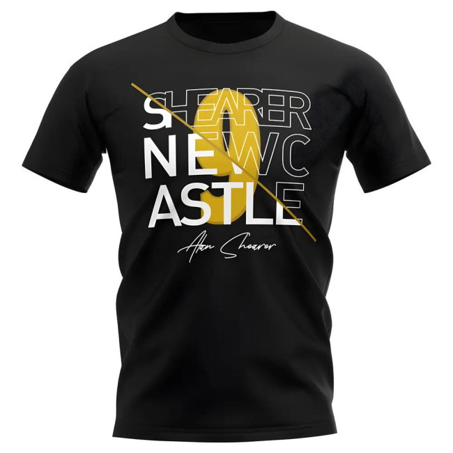 Alan Shearer Newcastle Graphic Signature T-Shirt (Black)