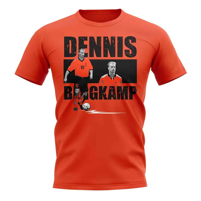 Dennis Bergkamp Player Collage T-Shirt (Orange)