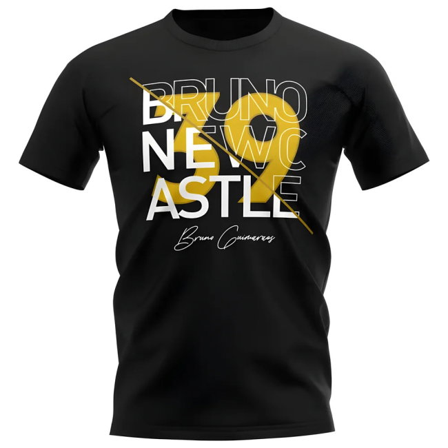 Bruno Guimaraes Newcastle Graphic Signature T-Shirt (Black)