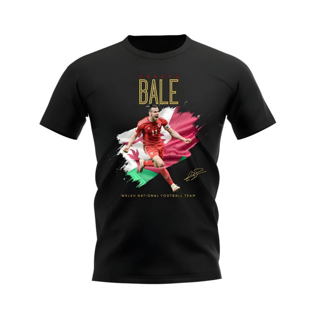 Gareth Bale Wales Celebration T-Shirt (Black)
