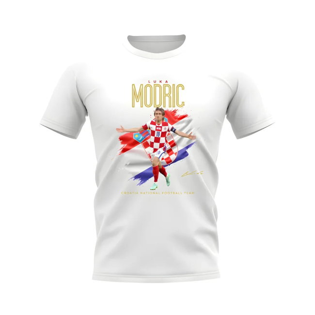 Luka Modric Croatia Celebration T-Shirt (White)