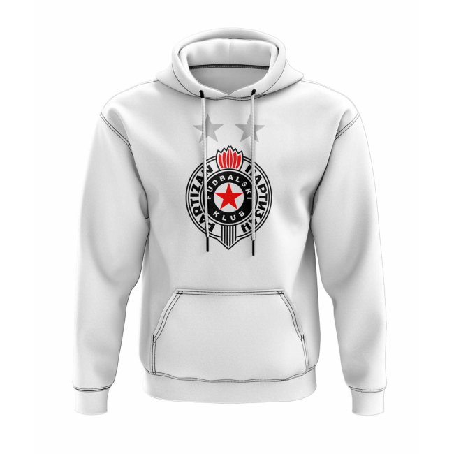 Partizan Belgrade Logo Hoody (White)