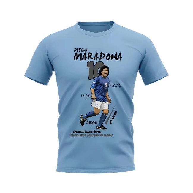 Diego Maradona Napoli Graphic T-Shirt (Sky Blue)