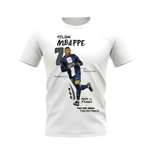 Kylian Mbappe PSG Graphic T-Shirt (White)