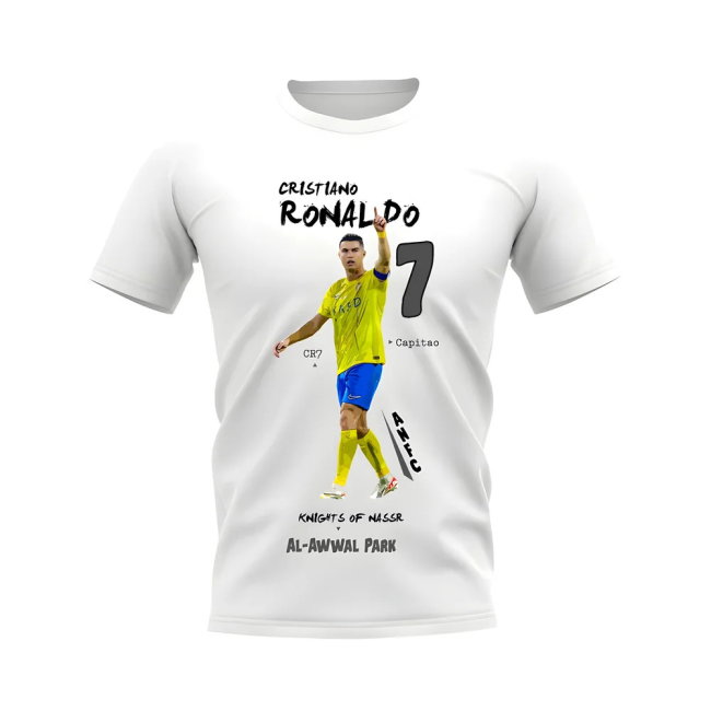Cristiano Ronaldo Al Nassr Graphic T-Shirt (White)