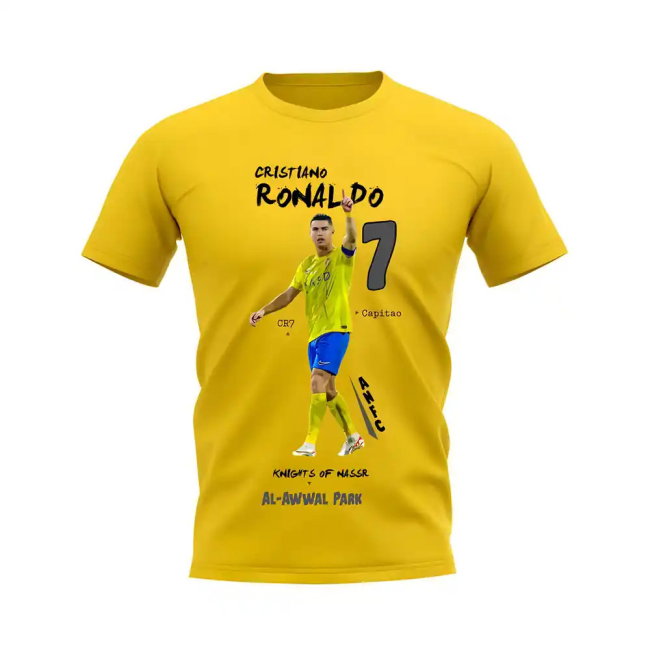 Cristiano Ronaldo Al Nassr Graphic T-Shirt (Yellow)