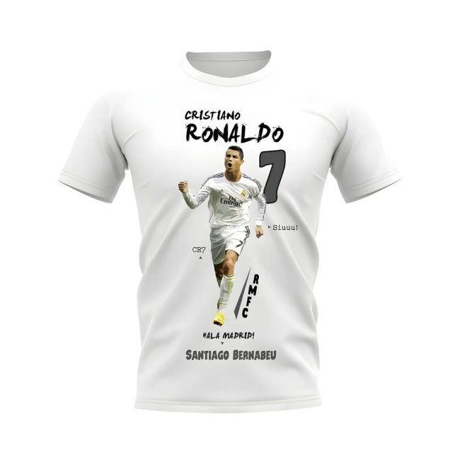 Cristiano Ronaldo Real Madrid Graphic T-Shirt (White)