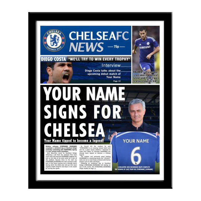 Personalised Chelsea Newspaper