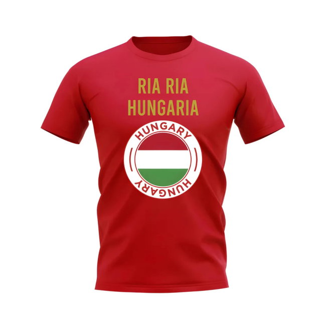 Ria Ria Hungaria Hungary Fans Phrase T-shirt (Red)