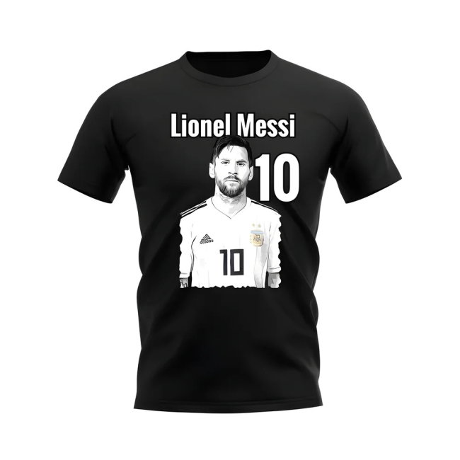 Lionel Messi Argentina Profile T-Shirt (Black)