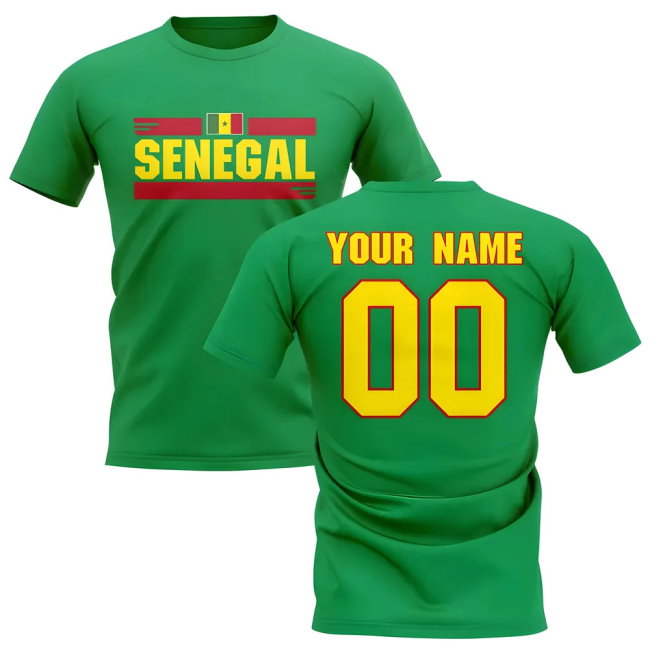Personalised Senegal Fan Football T-Shirt (green)