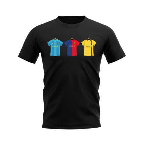 Barcelona 2008-2009 Retro Shirt T-shirt (Black) (RONALDINHO 10)