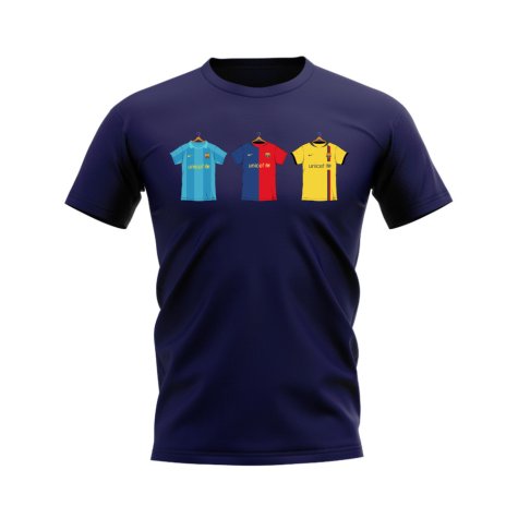 Barcelona 2008-2009 Retro Shirt T-shirt (Navy) (Iniesta 8)