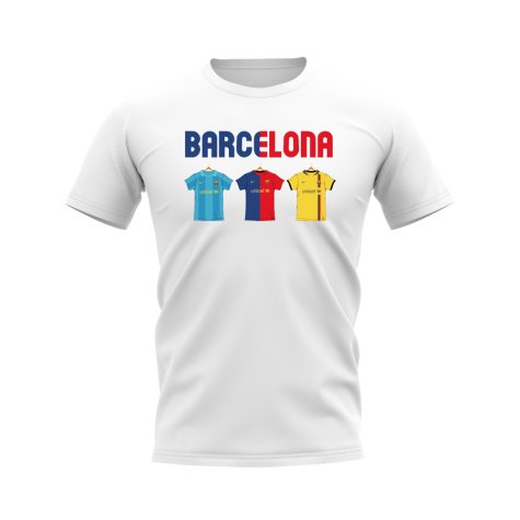 Barcelona 2008-2009 Retro Shirt T-shirt - Text (White) (Iniesta 8)