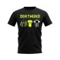 Dortmund 1996-1997 Retro Shirt T-shirt - Text (Black) (Ricken 18)