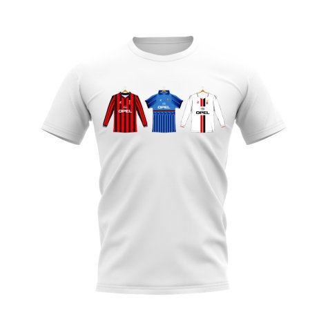 AC Milan 1995-1996 Retro Shirt T-shirt (White) (Ibrahimovic 21)