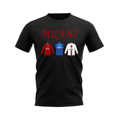 Milano 1995-1996 Retro Shirt T-shirt Text (Black) (Your Name)
