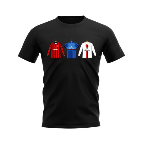 AC Milan 1995-1996 Retro Shirt T-shirt (Black) (Donadoni 11)