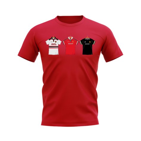 Manchester United 1998-1999 Retro Shirt T-shirt (Red) (Irwin 3)