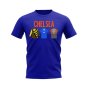 Chelsea 1995-1996 Retro Shirt T-shirts - Text (Blue) (Your Name)