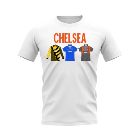 Chelsea 1995-1996 Retro Shirt T-shirts - Text (White) (Wise 11)
