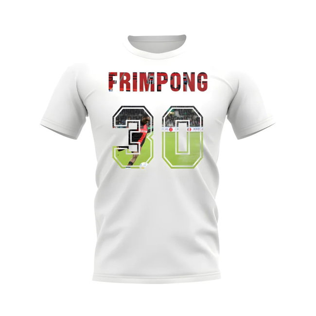 Jeremie Frimpong Name And Number Bayer Leverkusen T-Shirt (White)