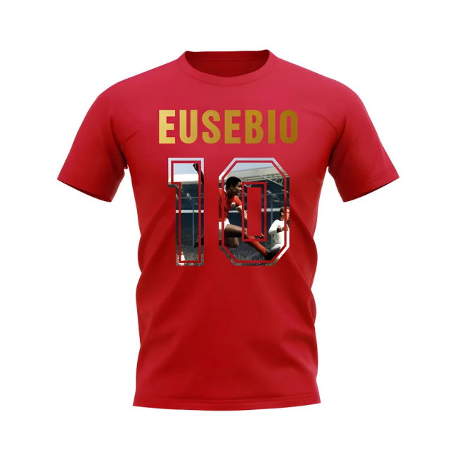 Eusebio Name And Number Portugal T-Shirt (Red)
