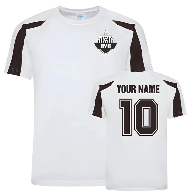 Your Name Ayr United Sports Training Jersey-(White)