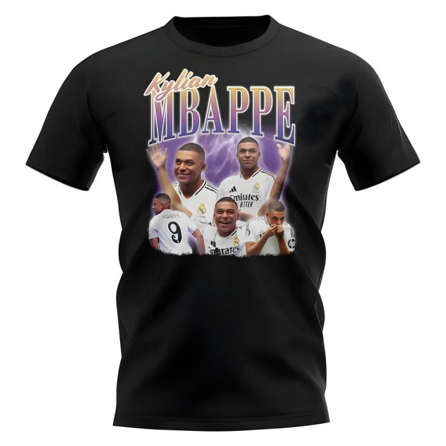 Kylian Mbappe Real Madrid Bootleg T-shirt (Black)
