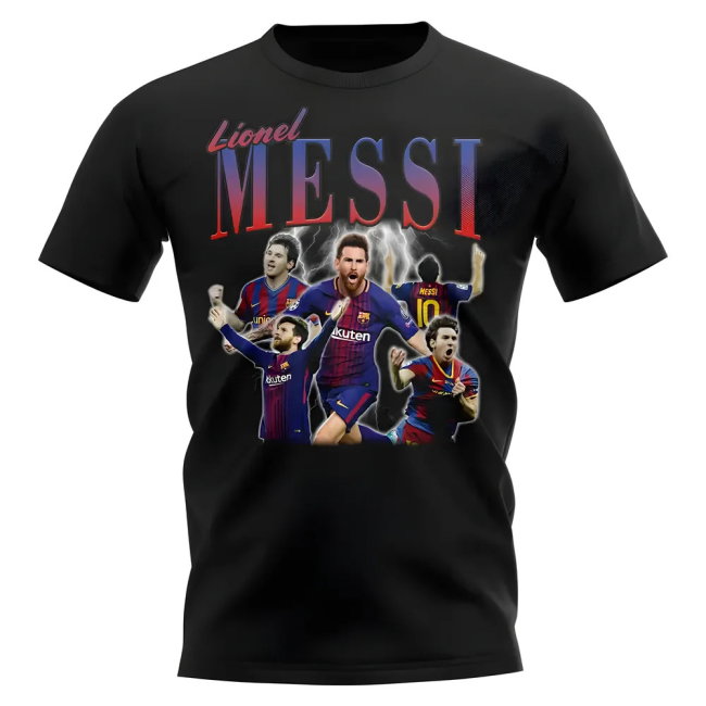 Lionel Messi Barcelona Bootleg T-Shirt (Black)