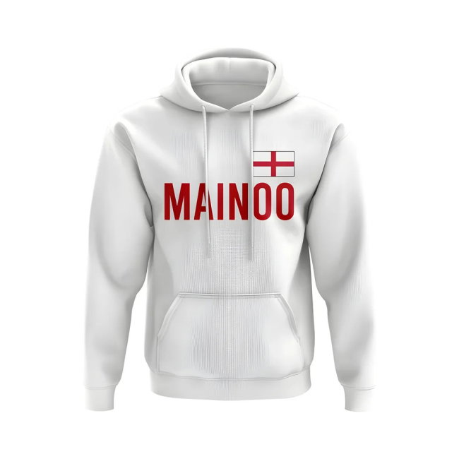 Kobbie Mainoo England Flag Hoodie (White)